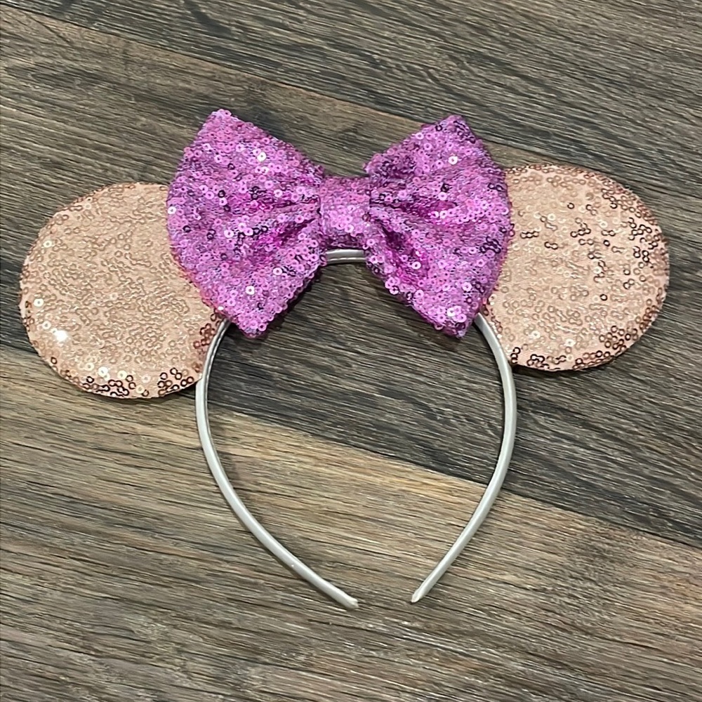 Disney INSPIRED Ears Headbands- Rose Gold & Purple- Adult size